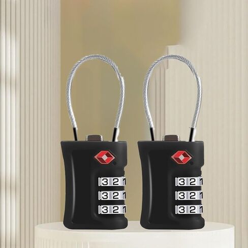 2 Pack Combination Lock Customs Lock Luggage Travel,Black in Saudi Arabia