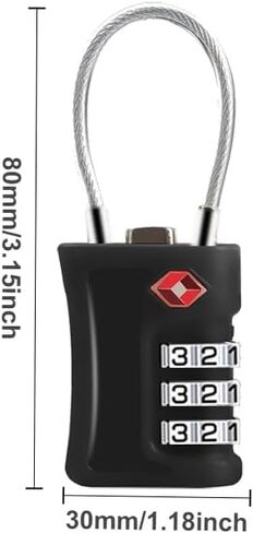 2 Pack Combination Lock Customs Lock Luggage Travel,Black in Saudi Arabia