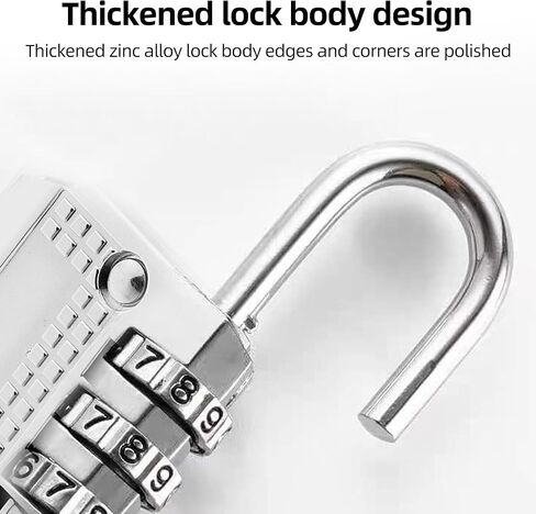 25mm Combination Lock for Gym Locker, Luggage, and Backpack, Durable Padlock, White in Saudi Arabia