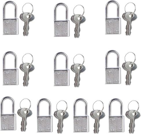 10 Pcs Mini Cute Diary Padlock Vintage Style Small Luggage Locks Decorative Tiny Padlock Suitcase Lock with Keys for Diaries Jewelry Boxes Travel Backpack Suitcase (Silver) in Saudi Arabia