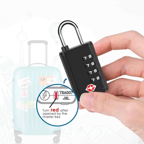 2 حزمة من أقفال أمتعة السفر المعتمدة من إدارة أمن المواصلات الأمريكية مكونة من 4 أرقام، قفل مجموعة حقيبة التنبيه المفتوحة، أقفال بسحاب بدون مفتاح، قفل متوافق مقبول لخزانة الصالة الرياضية، حقيبة حقيبة الجولف، مضاد للسرقة - أسود in Saudi Arabia
