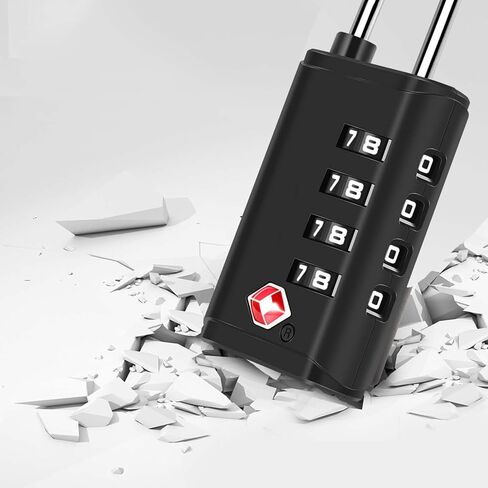 2 حزمة من أقفال أمتعة السفر المعتمدة من إدارة أمن المواصلات الأمريكية مكونة من 4 أرقام، قفل مجموعة حقيبة التنبيه المفتوحة، أقفال بسحاب بدون مفتاح، قفل متوافق مقبول لخزانة الصالة الرياضية، حقيبة حقيبة الجولف، مضاد للسرقة - أسود in Saudi Arabia