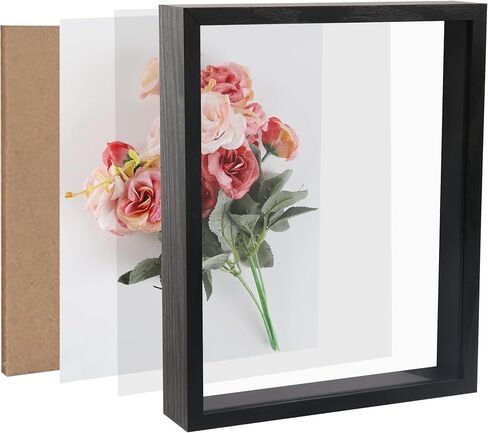 إطار صورة صندوق الظل مقاس 8 × 10، وحافظة عرض ذاكرة سوداء، وإطار صندوق ذاكرة خشبي، عبوة واحدة in Kuwait