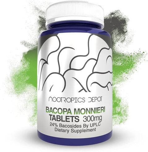 Bacopa monnieri Extract Tablets | 240 Count | Minimum 24% Bacosides | May Help Support Cognitive Function | May Help Support Stress Management in Saudi Arabia