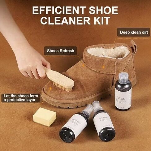 Shoe Cleaning Kit - Suede & Nubuck All-in-One Cleaner with Conditioner, Protector Spray & Brushes in Saudi Arabia
