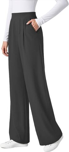 TOPYOGAS Womens Wide Leg Pants Dress Pants Stretchy Business High Waisted Work Slacks with Pockets in Saudi Arabia