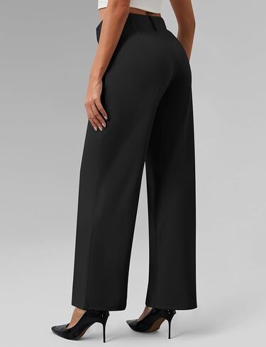 AVAMO Womens Dress Pants Wide Leg Pull On Stretchy Work Pants for Women with Pockets High Elastic Waist Office Business in Saudi Arabia