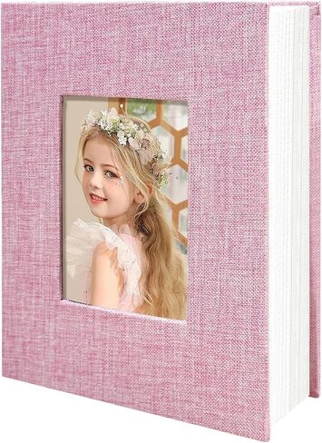 ألبوم صور HoneyTolly مقاس 4x6 100 جيب لهدايا الزفاف، كتاب ذاكرة بغلاف صلب من الكتان، ألبومات صور سهلة الارتداء لحفلات الزفاف، والأسرة، والذكرى السنوية، والرضع، وصور العطلات in Kuwait