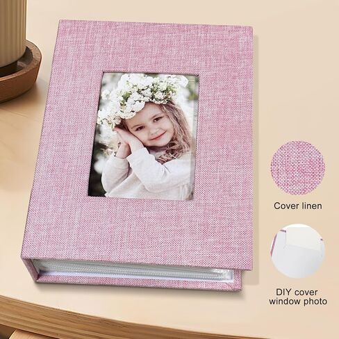 ألبوم صور HoneyTolly مقاس 4x6 100 جيب لهدايا الزفاف، كتاب ذاكرة بغلاف صلب من الكتان، ألبومات صور سهلة الارتداء لحفلات الزفاف، والأسرة، والذكرى السنوية، والرضع، وصور العطلات in Kuwait
