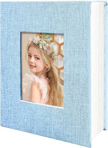 ألبوم صور HoneyTolly مقاس 4x6 100 جيب لهدايا الزفاف، كتاب ذاكرة بغلاف صلب من الكتان، ألبومات صور سهلة الارتداء لحفلات الزفاف، والأسرة، والذكرى السنوية، والرضع، وصور العطلات in Kuwait
