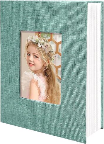 ألبوم صور HoneyTolly مقاس 4x6 100 جيب لهدايا الزفاف، كتاب ذاكرة بغلاف صلب من الكتان، ألبومات صور سهلة الارتداء لحفلات الزفاف، والأسرة، والذكرى السنوية، والرضع، وصور العطلات in Kuwait