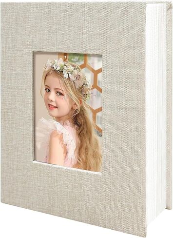 ألبوم صور HoneyTolly مقاس 4x6 100 جيب لهدايا الزفاف، كتاب ذاكرة بغلاف صلب من الكتان، ألبومات صور سهلة الارتداء لحفلات الزفاف، والأسرة، والذكرى السنوية، والرضع، وصور العطلات in Kuwait