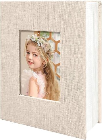 ألبوم صور HoneyTolly مقاس 4x6 100 جيب لهدايا الزفاف، كتاب ذاكرة بغلاف صلب من الكتان، ألبومات صور سهلة الارتداء لحفلات الزفاف، والأسرة، والذكرى السنوية، والرضع، وصور العطلات in Kuwait