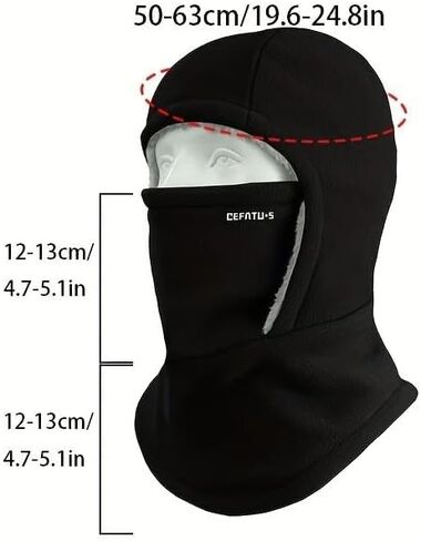 Winter Warmth 2-in-1 Hat & Face Mask - Windproof, Thick Fleece Lining for Cycling, Running, Skiing, Machine Washable in Saudi Arabia