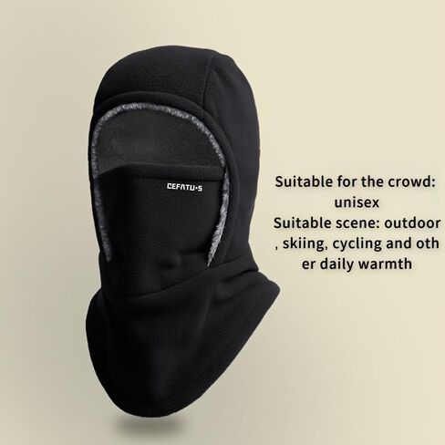 Winter Warmth 2-in-1 Hat & Face Mask - Windproof, Thick Fleece Lining for Cycling, Running, Skiing, Machine Washable in Saudi Arabia