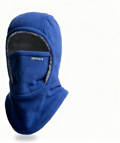 Winter Warmth 2-in-1 Hat & Face Mask - Windproof, Thick Fleece Lining for Cycling, Running, Skiing, Machine Washable in Saudi Arabia