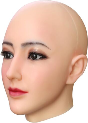 Realistic Mask Silicone Female Mask Full Head Face Mask for Crossdresser Cosplay Halloween in Saudi Arabia