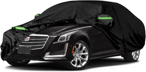 Updated Waterproof Car Cover Compatible with Cadillac Lincoln Chrysler Limo 28-30ft Car Accessories, Black All Weather Car Covers with Zipper&Lock for Car Dust Snow Rain Hail Protection in Saudi Arabia