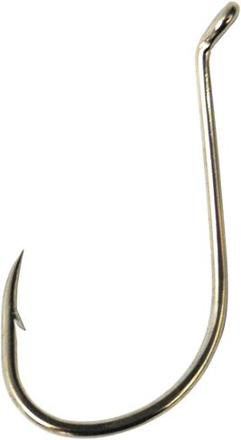 Eagle Claw Lazer Sharp Long Shank Octopus Hook, Offset Up Eye, Barbed, Size 4, Medium Wire, 57 Hooks, Red in Kuwait