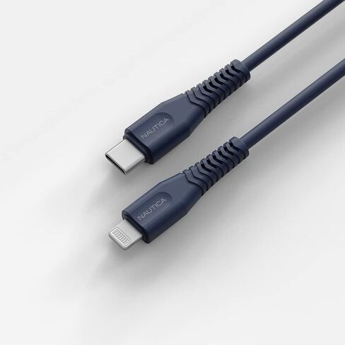 Nautica USB C إلى كبل البرق ، النوع C إلى كبل البرق ، شاحن USB C ، تم التحقق من MFI ، شاحن سريع ، شحن سلك متوافق مع iPhone 13/12 PRO MAX/11/XS/XR ، iPad ، Airpod ، 4 أقدام. C100 (أحمر) in Saudi Arabia
