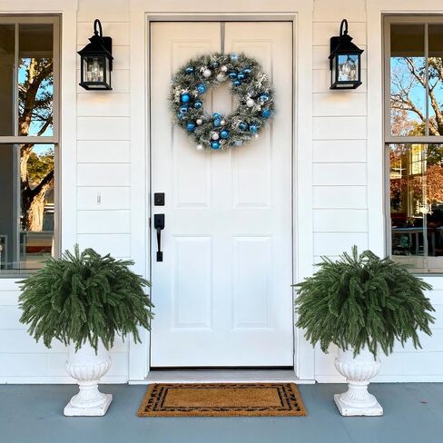 12 Pcs Christmas Norfolk Pine Stems,15" Real Touch Artificial Norfolk Pine Branches,Fake Christmas Greenery Stems Faux Cedar Pine Picks for Vases DIY Table Holiday Winter Xmas Indoor Decor(Green) in Saudi Arabia