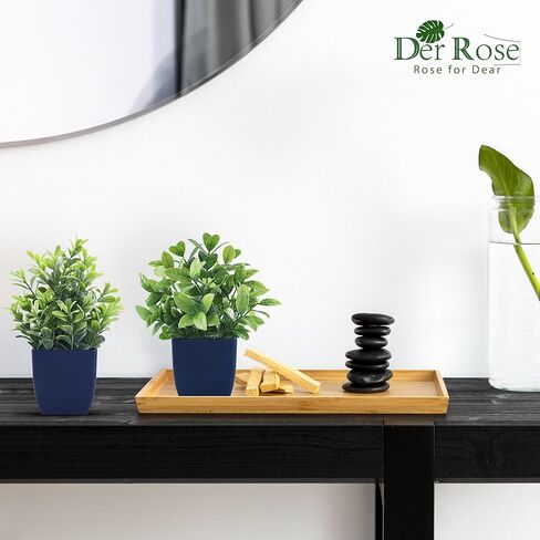 Der Rose 4 Pack Small Fake Plants Artificial Plants Indoor Office Desk Accessories for Aesthetic Room Decor Blue Bathroom Decor in Saudi Arabia