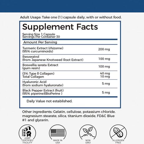 دعم المفاصل المتقدم، مكمل دعم المفاصل للنساء، مكمل صحي للمفاصل للنساء، إصلاح المفاصل، كولاجين عالي الفعالية، كركم، بوسويليا، ريسفيراترول، 60 قيراط in Kuwait
