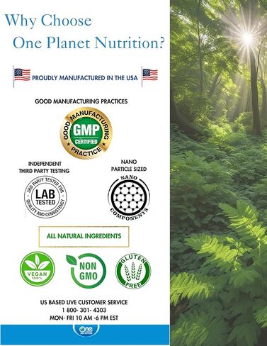One Planet Nutrition Nano Boswellia 250 mg كبسولات نباتية (120 حصة)، راتنج Boswellia serrata، يدعم الوظيفة الإدراكية لصحة الدماغ، غير معدل وراثيًا، نباتي، خالي من الغلوتين in Kuwait