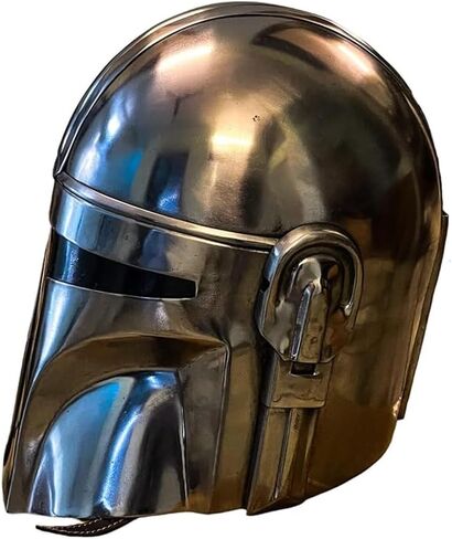 Mandalorian Medieval Costume Helmet with Liner and Chin Strap - LARP/Costumes/Role Plays Steel Helmet in Kuwait