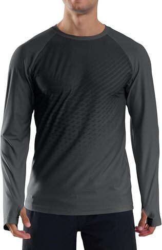 Men's Sun Protection UPF 50+ Shirts Long Sleeve Rash Guard Swim Shirt UV SPF Quick Dry Lightweight Top in Saudi Arabia