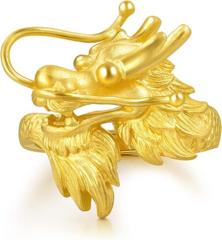 مجموعة الزفاف الصينية CHOW SANG SANG 999.9 24K Gold السعر حسب الوزن 8.98g Gold Dragon & Phoenix خاتم قابل للتعديل للنساء والرجال 86365R | مقاسنا 15 / الولايات المتحدة 7 in Saudi Arabia