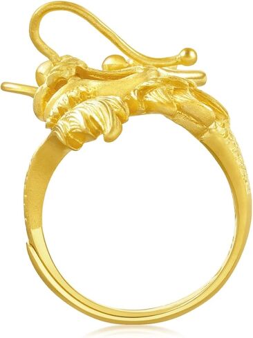 مجموعة الزفاف الصينية CHOW SANG SANG 999.9 24K Gold السعر حسب الوزن 8.98g Gold Dragon & Phoenix خاتم قابل للتعديل للنساء والرجال 86365R | مقاسنا 15 / الولايات المتحدة 7 in Saudi Arabia