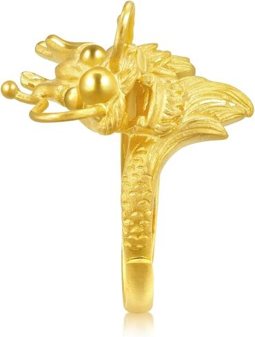 مجموعة الزفاف الصينية CHOW SANG SANG 999.9 24K Gold السعر حسب الوزن 8.98g Gold Dragon & Phoenix خاتم قابل للتعديل للنساء والرجال 86365R | مقاسنا 15 / الولايات المتحدة 7 in Saudi Arabia