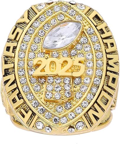 2025 Fantasy Football Championship Ring Gold مع جائزة Box League Champion Trophy Rings Premium لـ Winne in Saudi Arabia