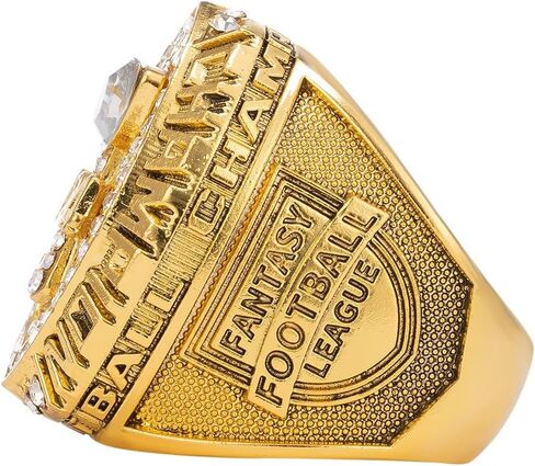 2025 Fantasy Football Championship Ring Gold مع جائزة Box League Champion Trophy Rings Premium لـ Winne in Saudi Arabia