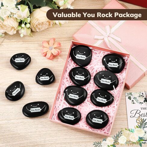 Lounsweer Mini You Rock Stones You Rock Gifts جيب عناق الهدايا الإيجابية التقدير شكرا الصخور التحفيزية عيد الميلاد السائبة زينة عيد الميلاد هدية لزميل الموظفين المعلم in Kuwait