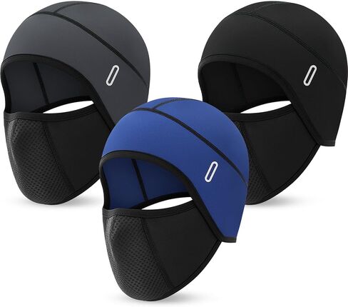 عبوة من 3 قطع من خوذة جمجمة الشتاء مع فتحات نظارات وقبعة حرارية لركوب الدراجات للرجال والنساء in Kuwait