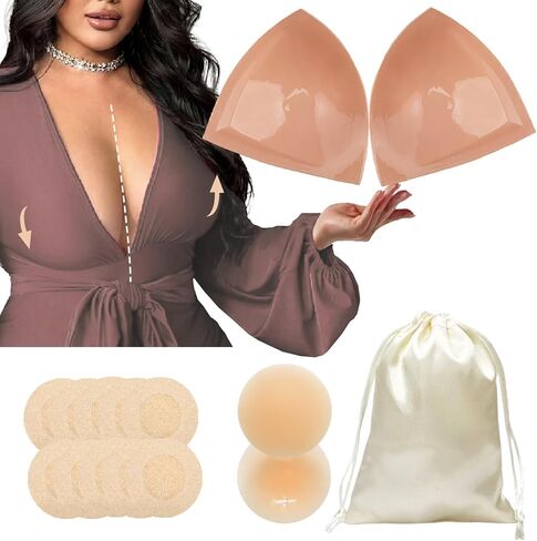 Double-Sided Sticky Bra Lift Inserts | Lightly Padded Push-Up Adhesive Bra for Large Bust | Reusable & Invisible Insert Pads in Saudi Arabia