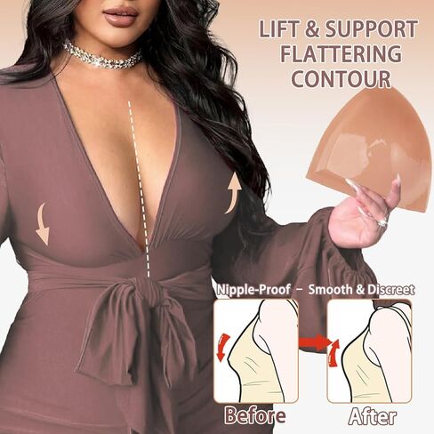 Double-Sided Sticky Bra Lift Inserts | Lightly Padded Push-Up Adhesive Bra for Large Bust | Reusable & Invisible Insert Pads in Saudi Arabia