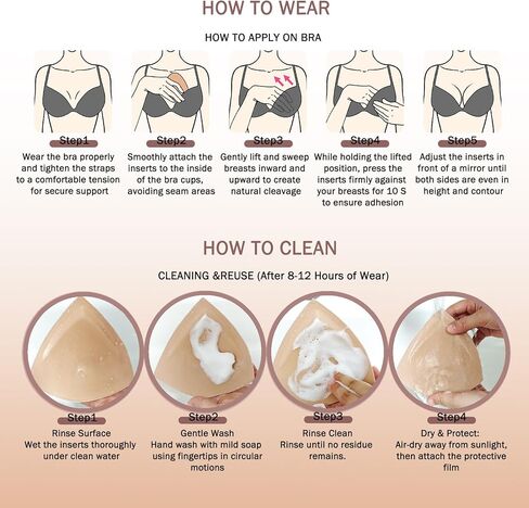 Double-Sided Sticky Bra Lift Inserts | Lightly Padded Push-Up Adhesive Bra for Large Bust | Reusable & Invisible Insert Pads in Saudi Arabia