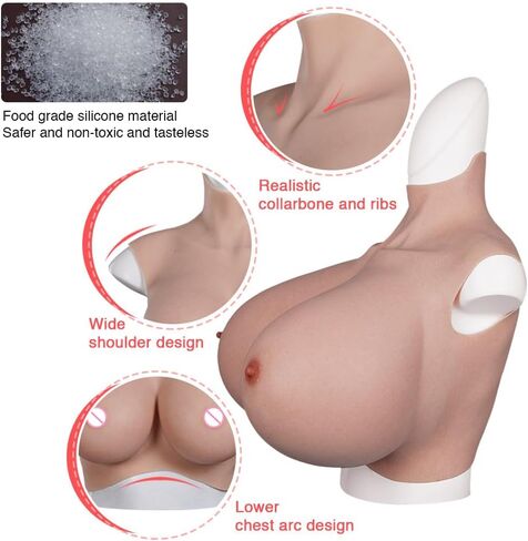 EQAIWUJIE Silicone Breastplate For Crossdresser Huge breast forms Drag Queen cosplay in Saudi Arabia