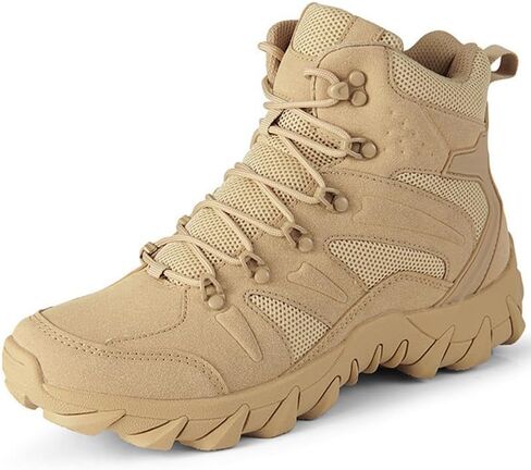 Men's Military Tactical Boots Combat Boots 6 Inches Lightweight Work Army Side Zipper Motorcycle Boot in Saudi Arabia