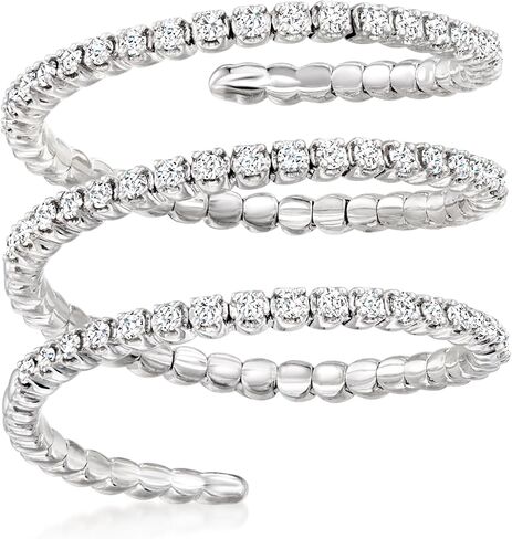 Ross-Simons 0.33 ct. t.w. Diamond Flexible Wrap Ring in Sterling Silver in Saudi Arabia