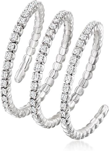 Ross-Simons 0.33 ct. t.w. Diamond Flexible Wrap Ring in Sterling Silver in Saudi Arabia