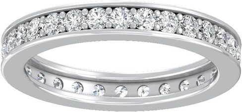 Mothers Day Gifts for mom 1 to 5 Carat Lab Grown Diamond Prong-Set Etneity Wedding Band Ring | 10K Yellow or White Gold Etneity Band | D-F Color and VS Clarity in Saudi Arabia