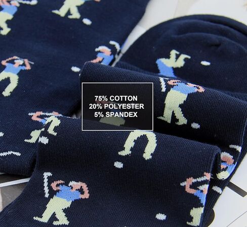 Golf Socks for Men 2 Pairs Funny Golfer Crew Socks Unique & Cool Golf Gift for Men Size 9-13 in Saudi Arabia