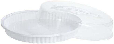 (1) Reusable Plastic Pie Holder with Lid Clear Transparent Pie Keeper Pastry Storage Carrier in Saudi Arabia