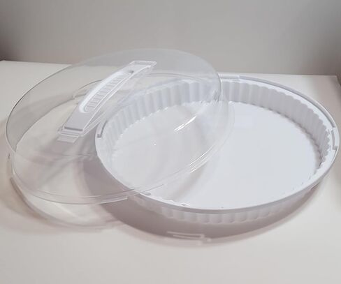 (1) Reusable Plastic Pie Holder with Lid Clear Transparent Pie Keeper Pastry Storage Carrier in Saudi Arabia