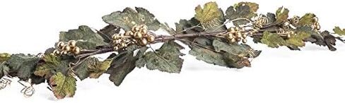 Factory Direct Craft Pair of Tuscan Artificial Grape Swag with Gold Grapes and Tendrils Throughout for Home Decor, and Displaying in Saudi Arabia