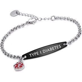 Personalized Medical Alert Bracelet for Women Men Custom Free Engraved Emergency ID Bracelets Stainless Steel Wristband in Saudi Arabia